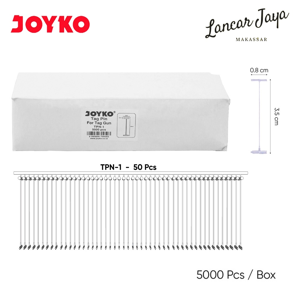 

[ 1 BOX / 5000 PCS ] Tag Pin Isi Refill Tag Gun Joyko TPN-1 35 mm