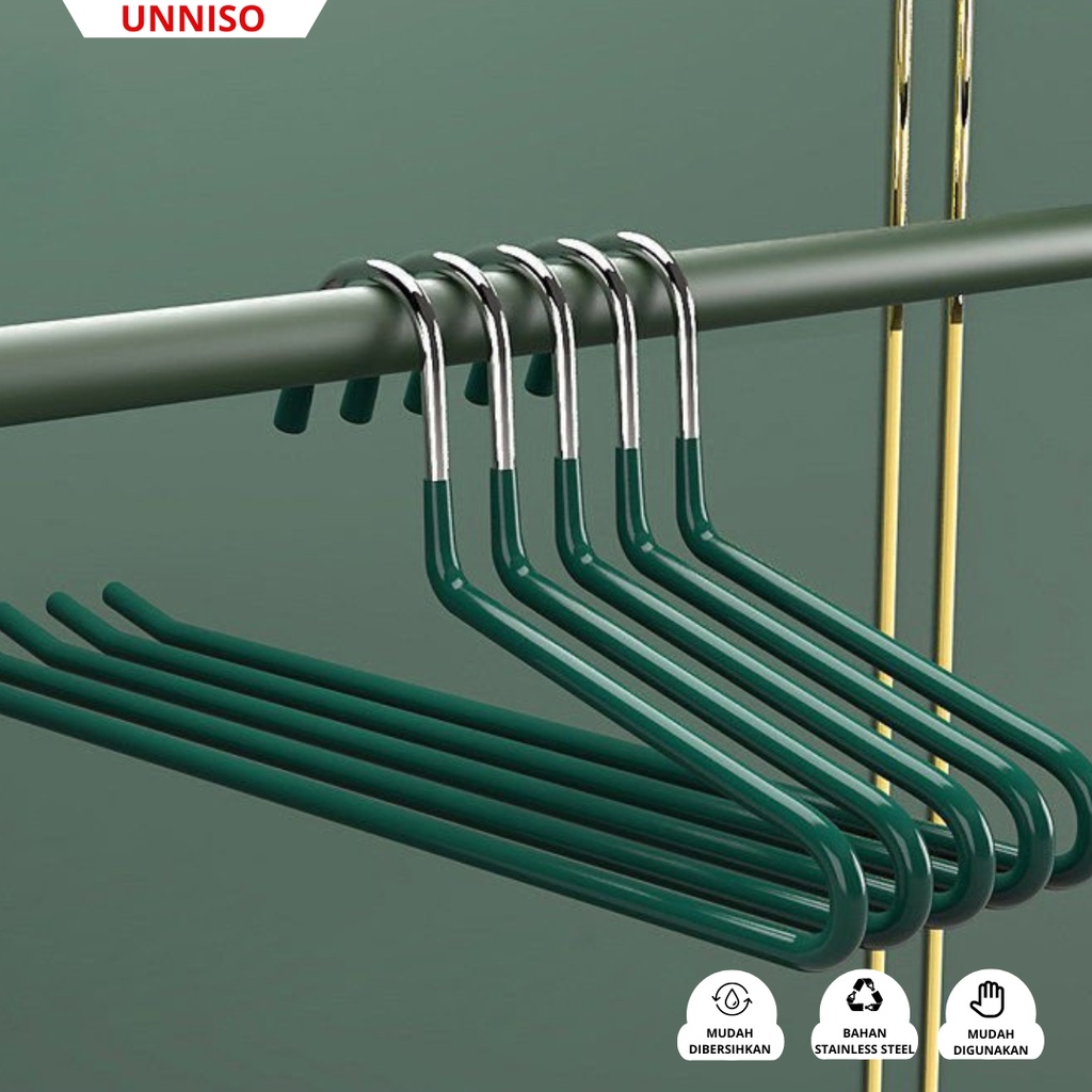 UNNISO - Hanger Baju Stainless Steel Celana Panjang Anti Slip