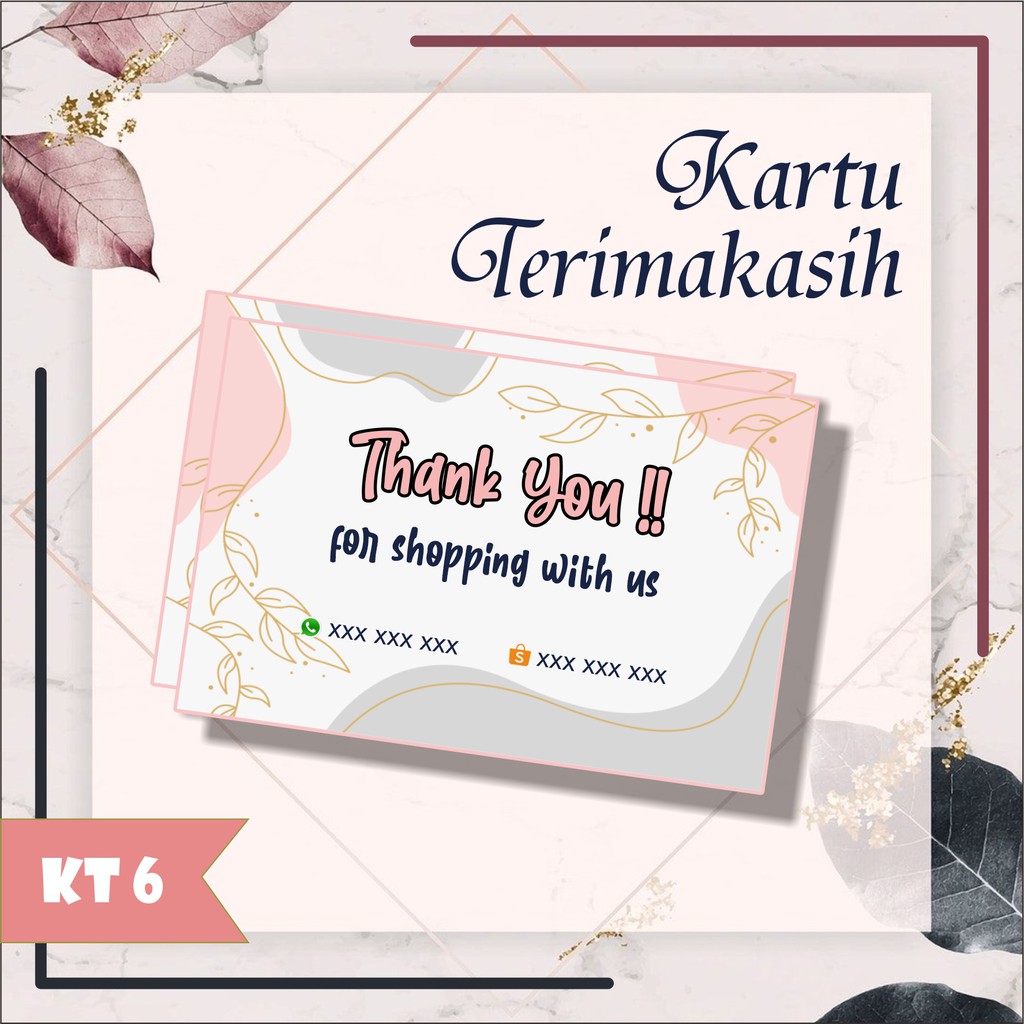 Thank you card custom | kartu ucapan | thanks card | gift card | kartu ucapan thank you for order