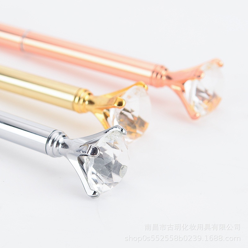 1pc / Set Pulpen 0.5mm Bahan Metal Hias Kristal / Berlian Besar Kreatif Untuk Pelajar