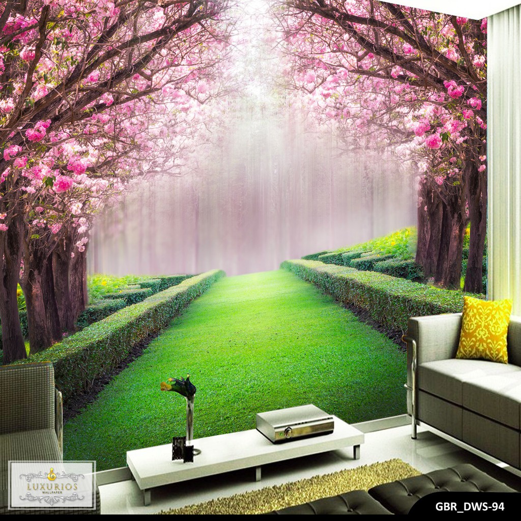 Wallpaper 3d Wallpaper Custom Wallpaper Dinding Sakura Shopee