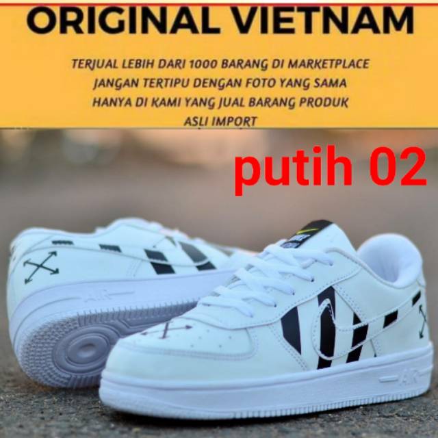 Sepatu Pria Nike Air Force 1 One Full Putih Full White Sepatu Sneakers Wanita PRIA