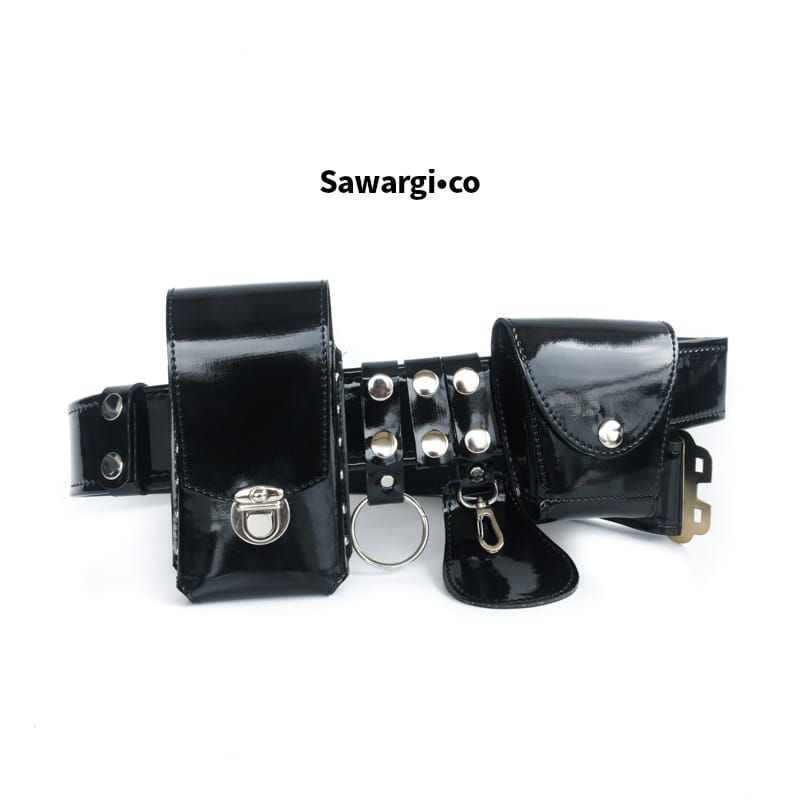 Kopel Sabuk Satpam Kulit Kilap Polos Fullset