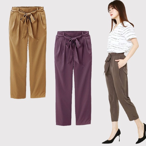 GU by UNIQLO Pants Tiewaist Celana Jogger Khakis Tiewaist Pullon
