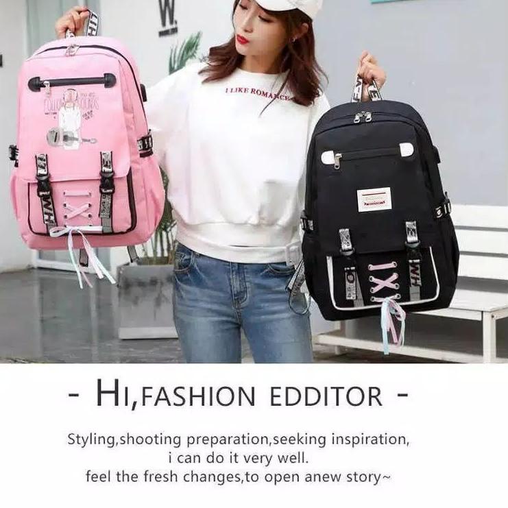 Big Sale.. Tas Sekolah Usb untuk Anak Perempuan sekolah SMPdan  SDRansel Tas Buku Wanita 2021 Kapasi