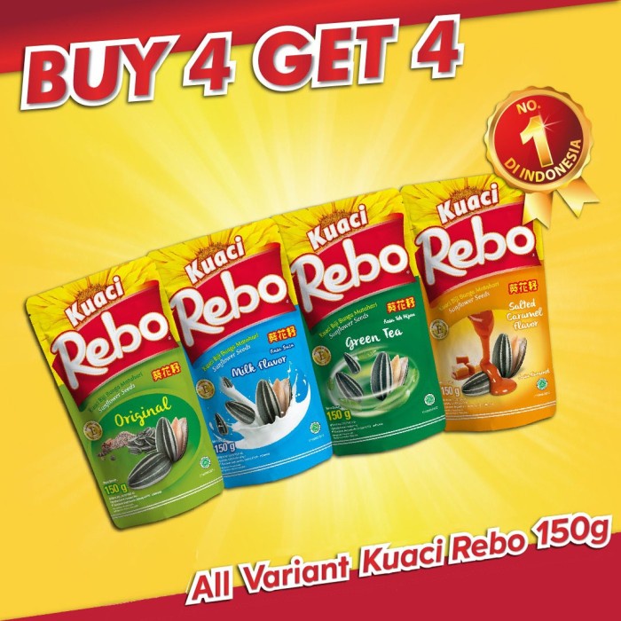 

✨COD✨ Rebo Kuaci Buy 4 Get 4 All Varian 150 Gram