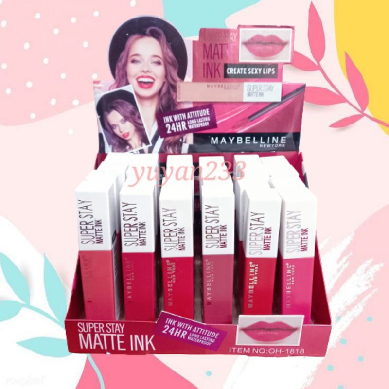 PROMO PER12PCS!!!LIP GLOSS SUPER STAY MATTE INK MAYBELLINE