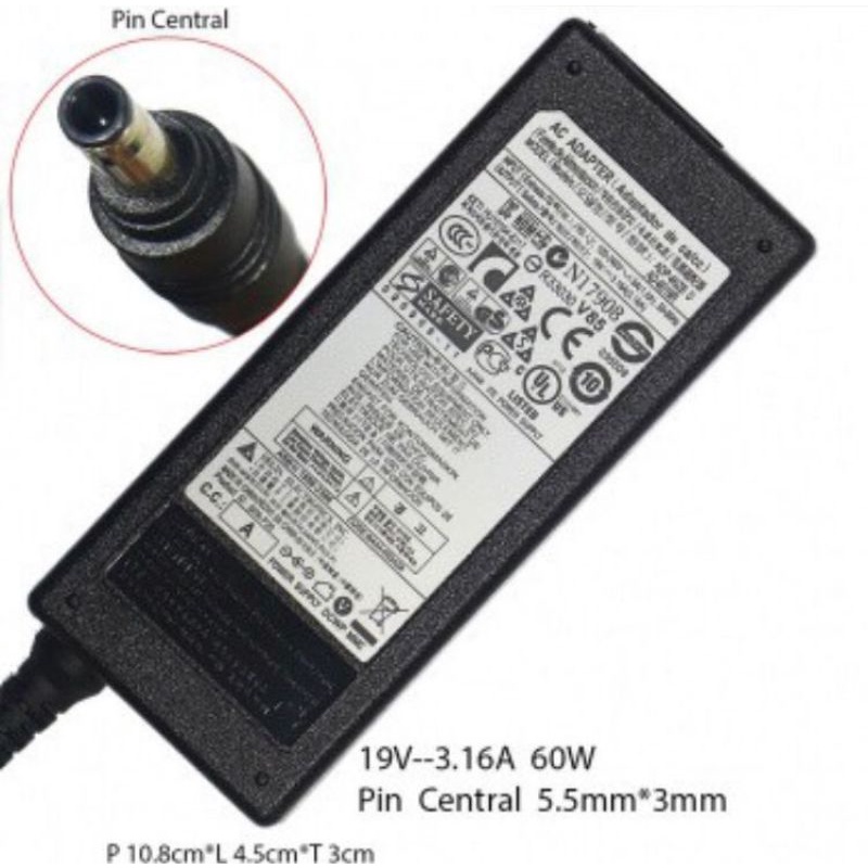 Charger Laptop Samsung ORIGINAL 19V 3 16A NP300 NP300E4V NP300E4X NP275 NP275E4V 300E 300V 305E 305V