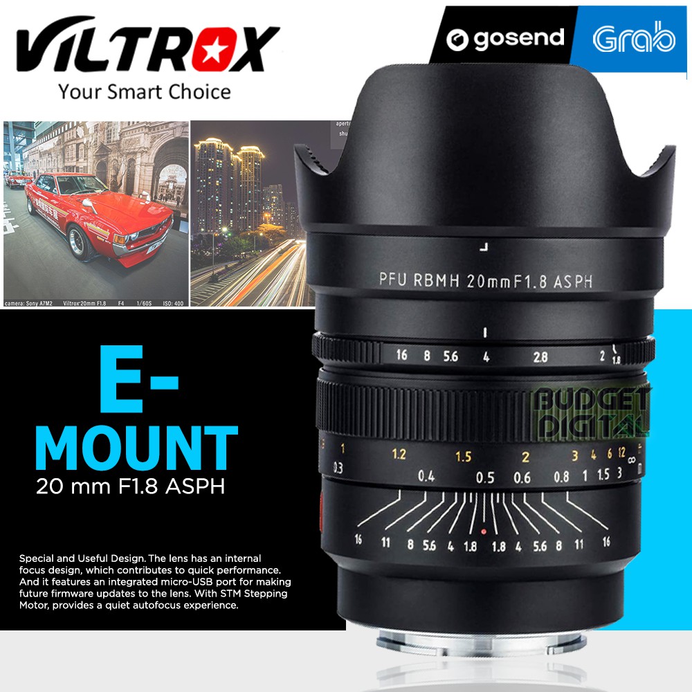 Viltrox Lensa 20mm F1.8 ASPH Prime Cinematic MF Wide Lens For Sony E-mount