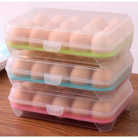 Rak telur Tempat kotak menyimpan telur box eggs organizer 15 sekat biji