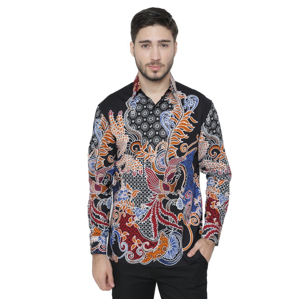 Agrapana Baju  Batik  Pria  Lengan Panjang Batik  Premium 