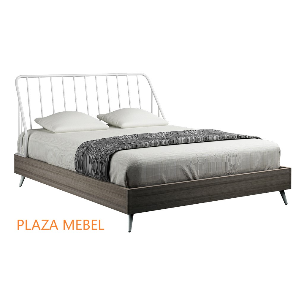 Ranjang Bed Clover Putih / Hitam 160 - 180 x 200 (Tanpa Kasur) Besi