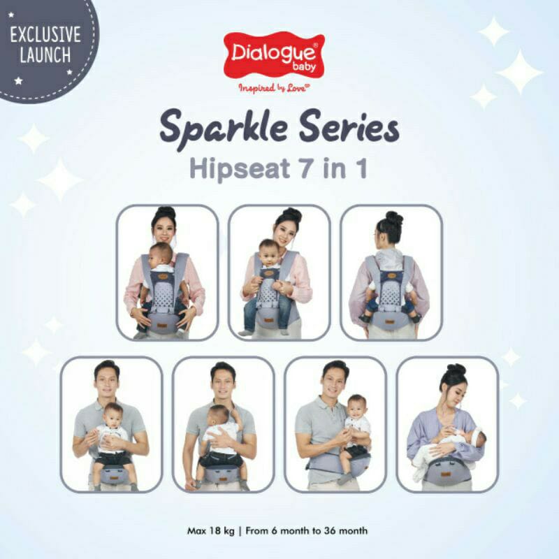 Dialogue Gendongan Hipseat 7in1 Seri Sparkle DGG1030,Glazy DGG1031,Champion DGG1032,Leon DGG1033.