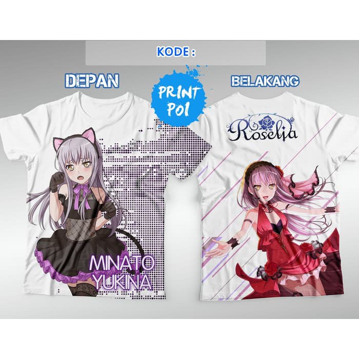 Kaos BanG Dream - Minato Yukina 2 - Roselia - FullPrint