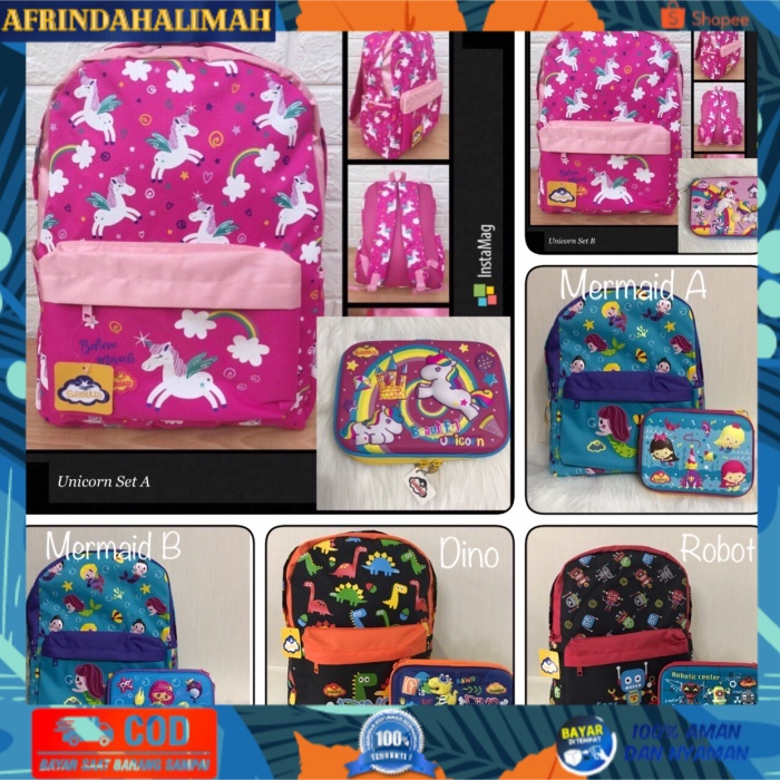 

{TERBARU} Tas Ransel Sekolah Anak Sanwa Set Pencil Case - Tas & Kotak Pensil - Robot