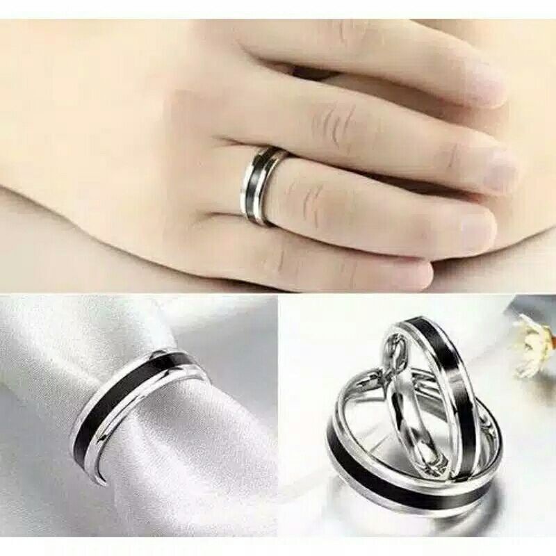 Cincin Couple Dasar Putih Import Premium 696