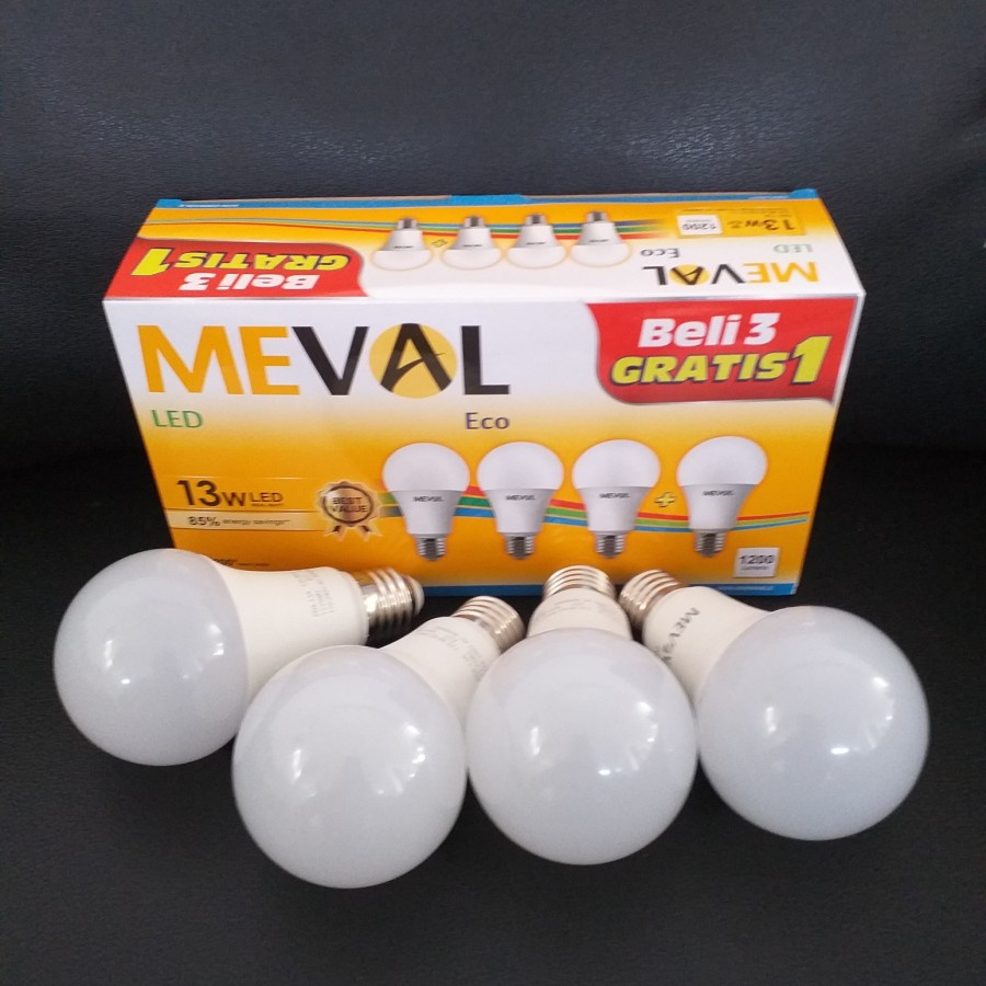 Paket MEVAL Lampu LED 13w 4 IN 1/Lampu LED 1 Paket harga satuan