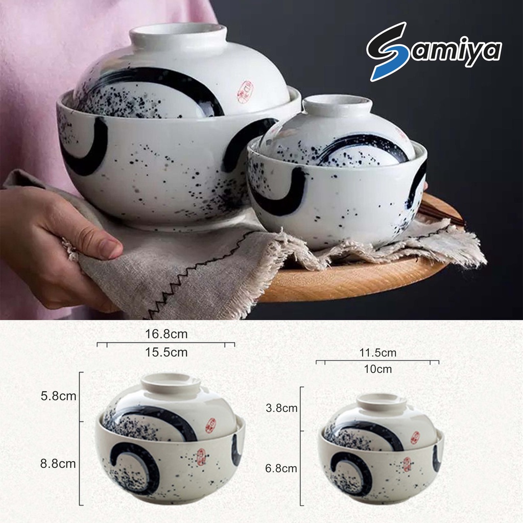 japanese style ceramic stew pot soup rice bowl H / mangkok makan keramik lauk soup nasi set 2in1