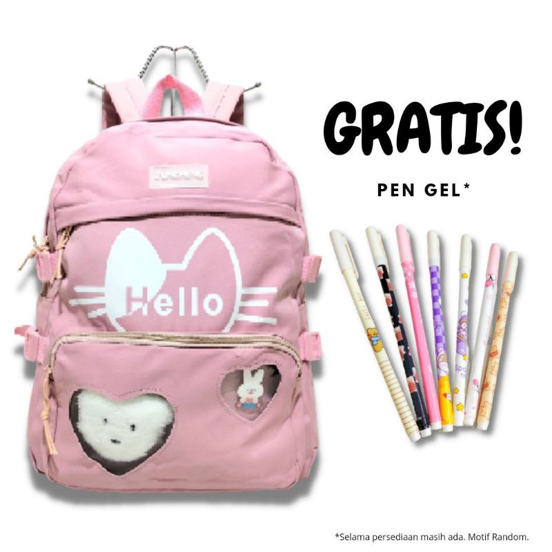 Bonus PIN! Ransel Import Tas Anak Sekolah SD SMP SMA Backpack Remaja Kuliah Model Korea 305-1