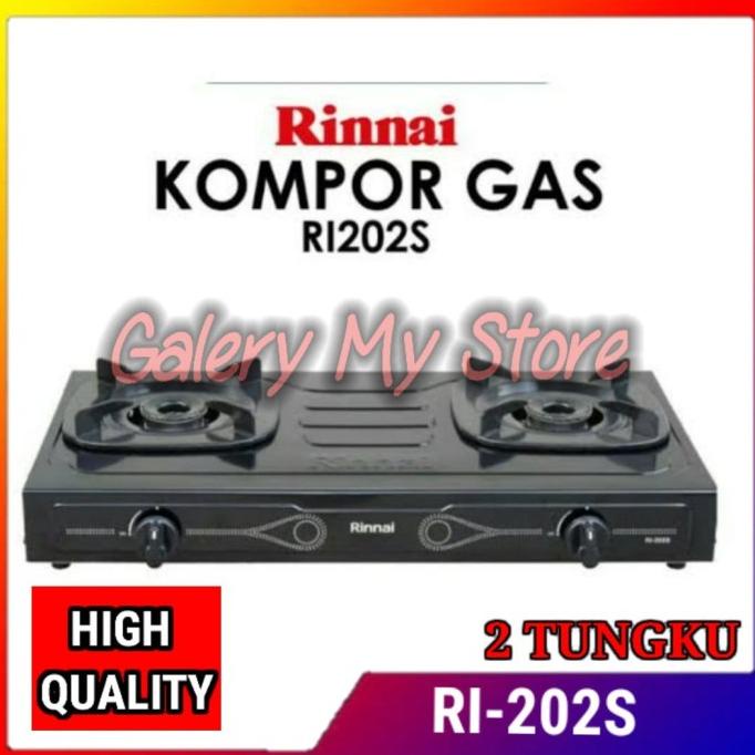 Kompor Gas RINNAI 2 Tungku RI 202 S / kompor gas Rinnai 2 Tungku