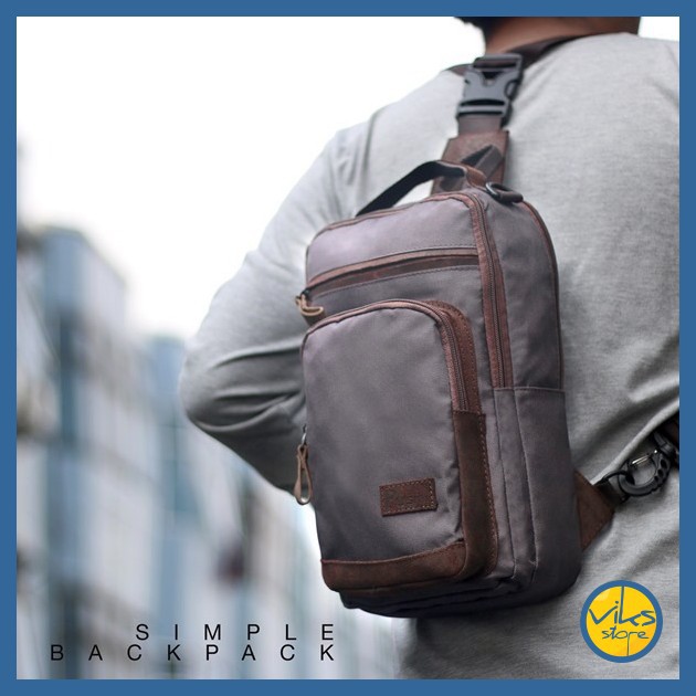 Tas Selempang Cowok Pria Mode Kasual Sling Bag Multifungsi Original Lokal