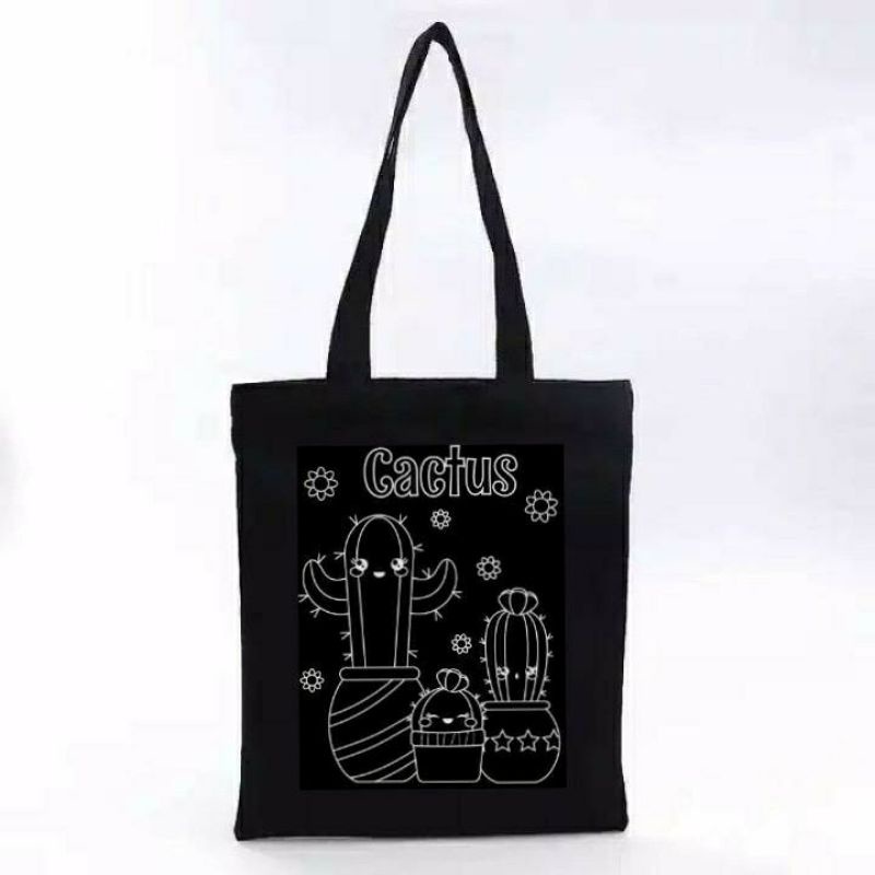 Arifirn - Tas Tote Bag Wanita Tiga Kaktus