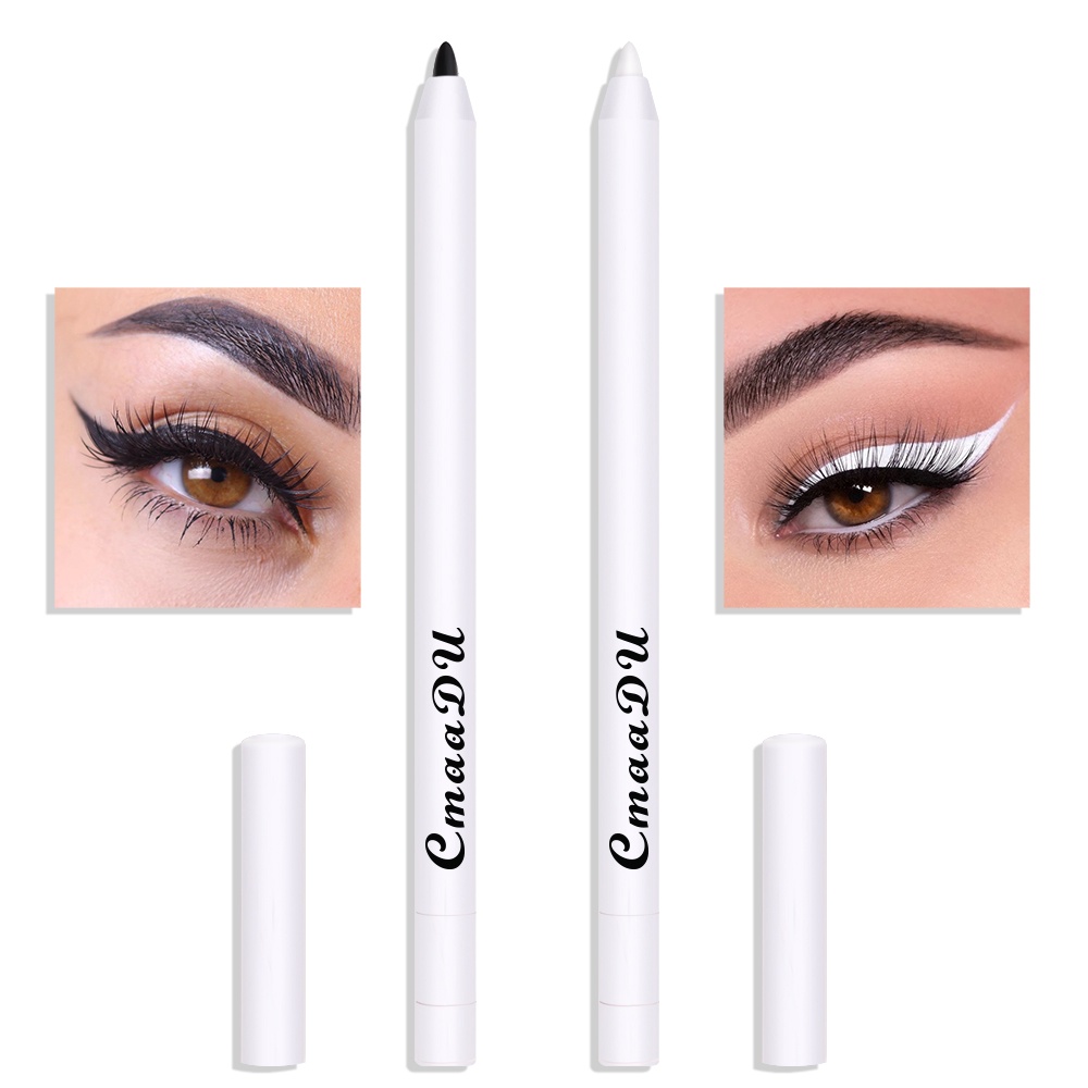 CMAADU EYESHADOW &amp; EYELINER PENCIL Pensil Matte 2pcs Hitam &amp; Putih Pencil Waterproof