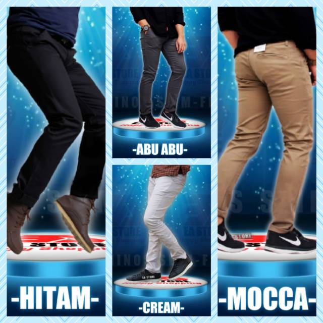 CELANA PRIA CHINO Slim fit Panjang Kerja kantor Santai Liburan Cowok Gentleman Boy Skinny