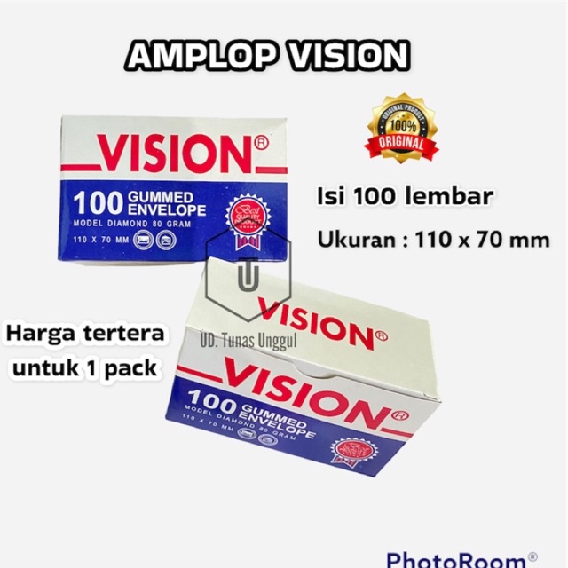 

[READY] AMPLOP VISION 100 Lembar/ AMPLOP BANKER