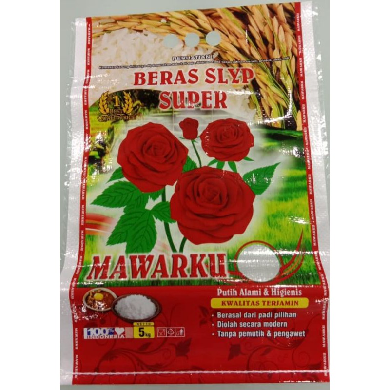 PROMO Karung laminasi / kemasan beras 5 kg merk Mawarku, Nemo dan Burung Enggang UKM terlaris