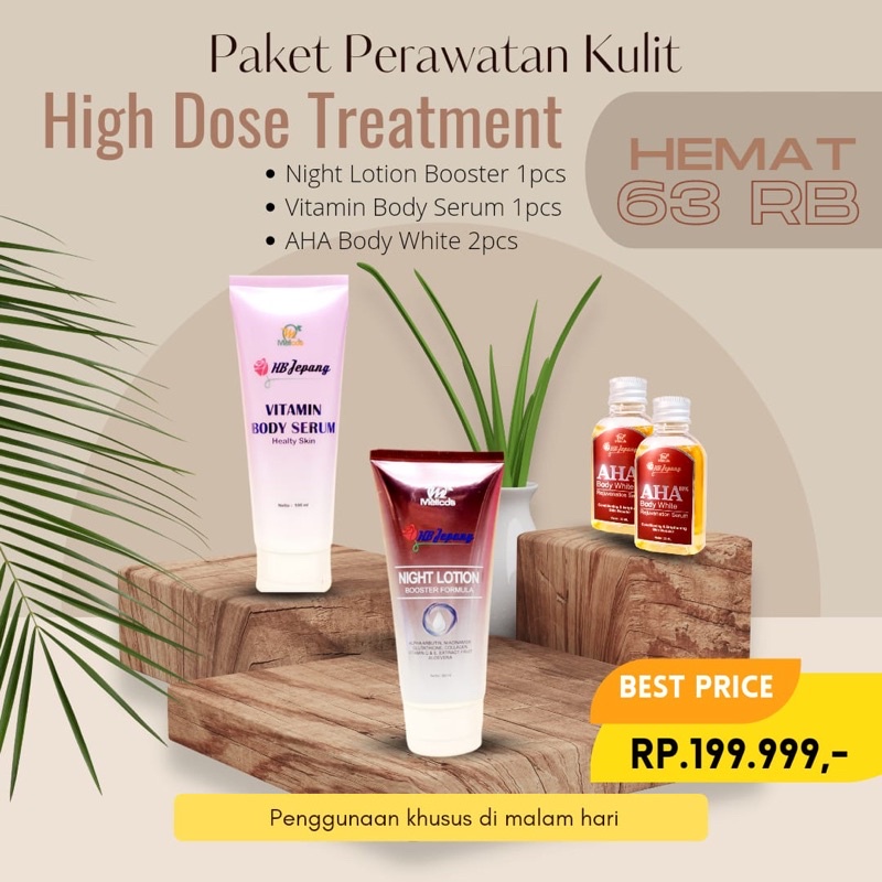 HB JEPANG PAKET Hig*h D*se/ PAKET PENCERAH KHUSUS MALAM HARI/PAKET AHA BODY WHITE SERUM/AHA BODY WHI