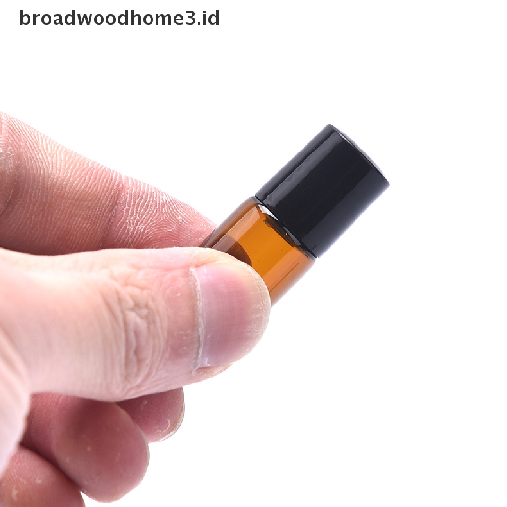 10pcs / Pak Botol Kaca Amber Roll on 1 / 2 / 3 / 5ml Untuk Essential Oil