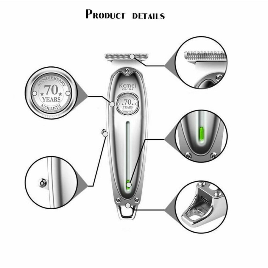 KEMEI KM-1949 body full metal trimmer alat mesin cukur rambut KM 1949