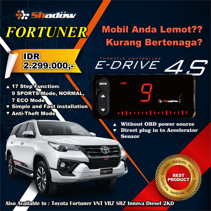 Piggyback ECU SHADOW ADVANCE 4S Fortuner VNT VRZ SRZ Innova Diesel 2KD
