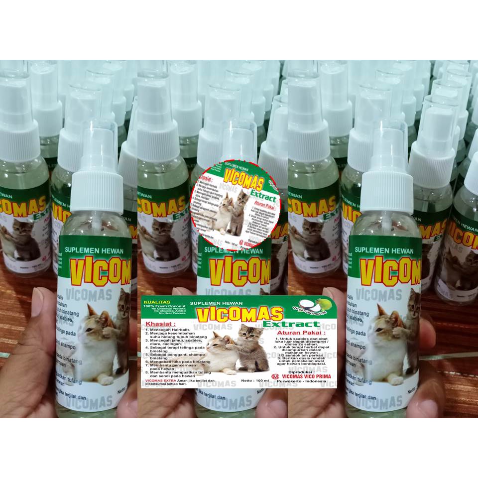 Obat Kucing Radang Tenggorokan | Vco Vicomas Extract Spray 100ml