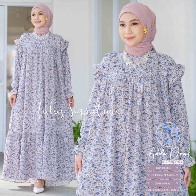 ADELA DRESS BY TULUS SIGNATURE / DRESS WANITA MUSLIMAH / Dress motif crincle premium