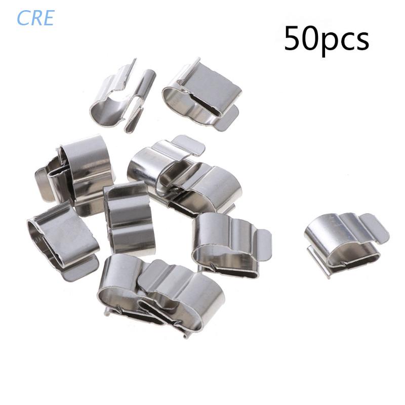 Cre 50Pcs Klip Kabel PV Solar 2x6mm Bahan Stainless Steel Untuk Instalasi Sistem