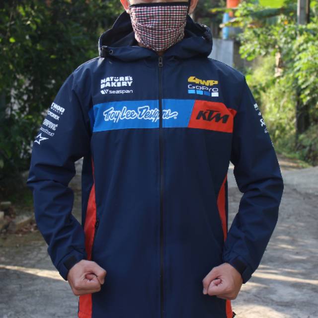 Jaket Waterproof KTM TLD Navy 2020 - Jaket Parasut Waterproof KTM