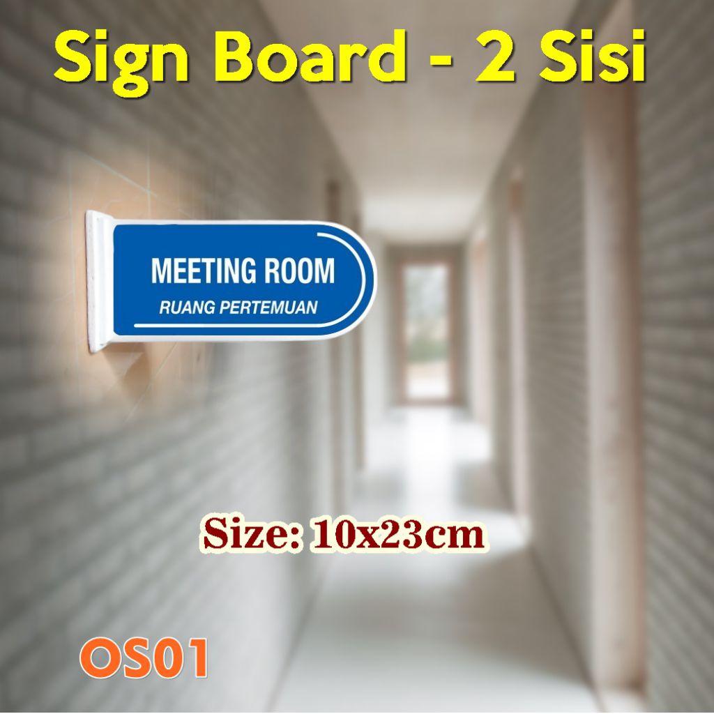 

Office Sign Board Papan Petunjuk Pintu Kantor Informasi Nama Ruangan 2 sisi 10x23cm SB2S UWA626 SBC