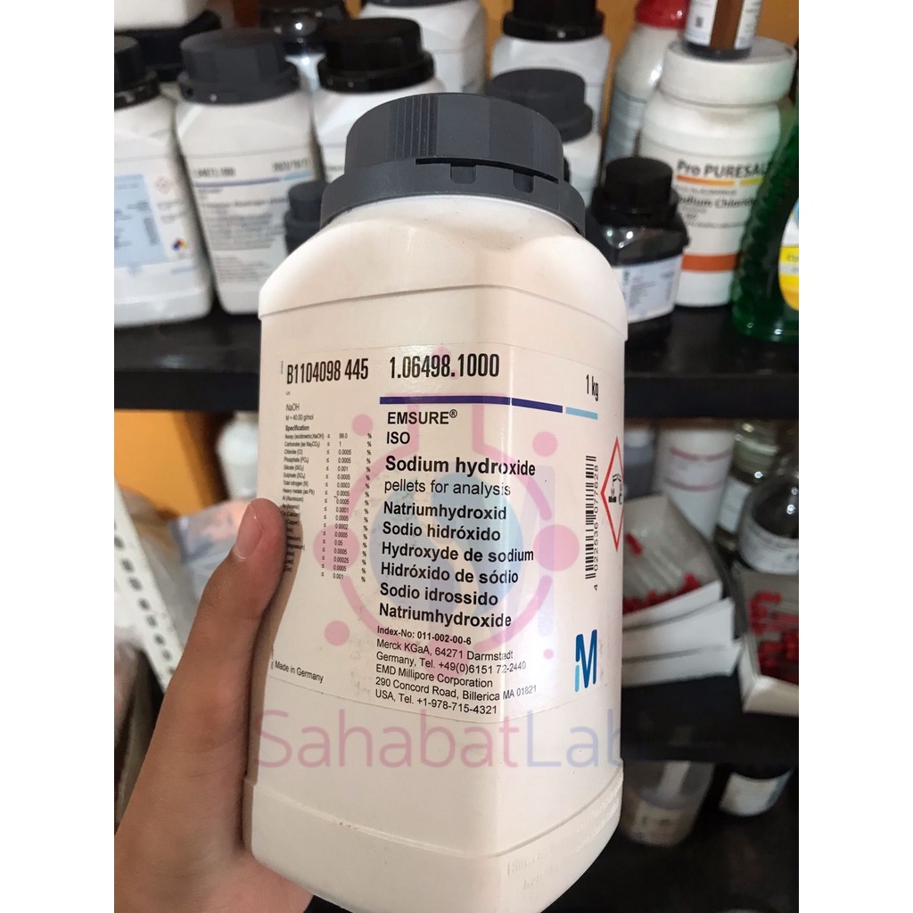 NaOH/ Sodium hydroxide pellets for analysis 10 gr - MERCK 1.06498.1000