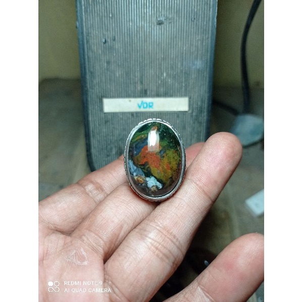 cincin batu akik pancawarna kembang super unik antik lain bacan doko