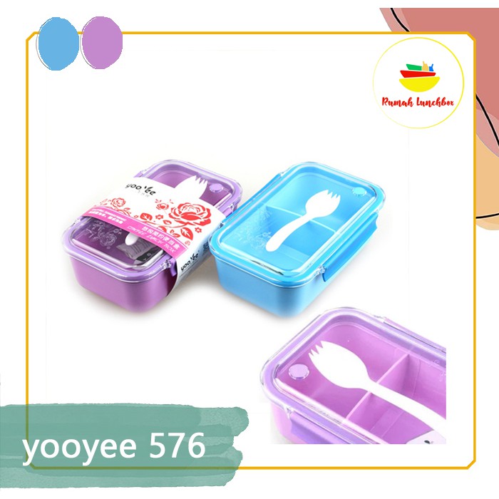 Kotak Makan Yooyee Lunchbox 576 Tahan Panas / Bermotif & Praktis