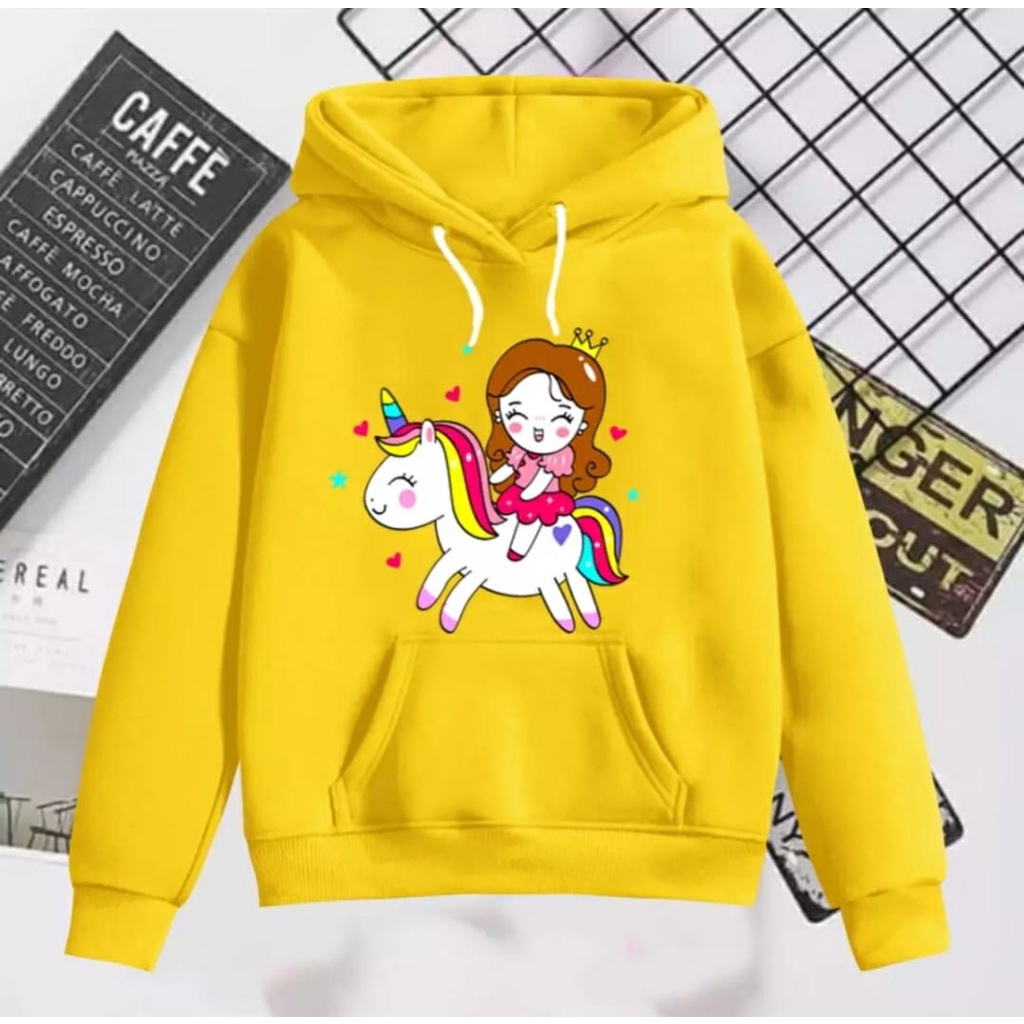 HOODIE ANAK PRINCESS WITH UNICORN / HOODIE ANAK WANITA TEBAL