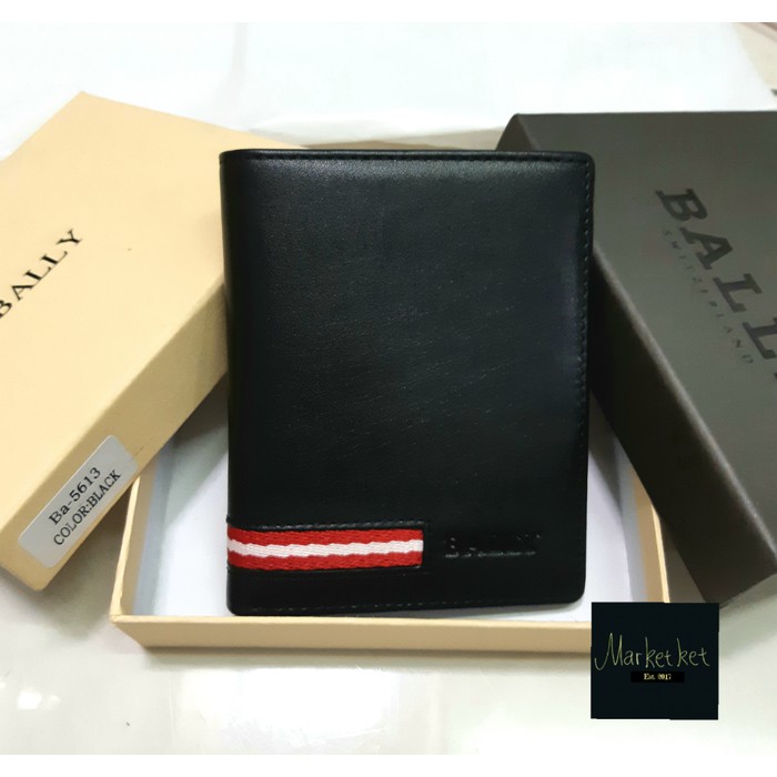 DOMPET KULIT ASLI PRIA Bally 5613 05 Model Berdiri Lipat IMPOR Branded