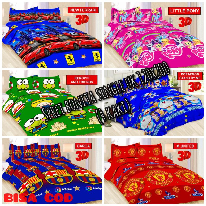 HARGA TERMURAH Sprei Bonita size single 120x200/sprei 4 kaki