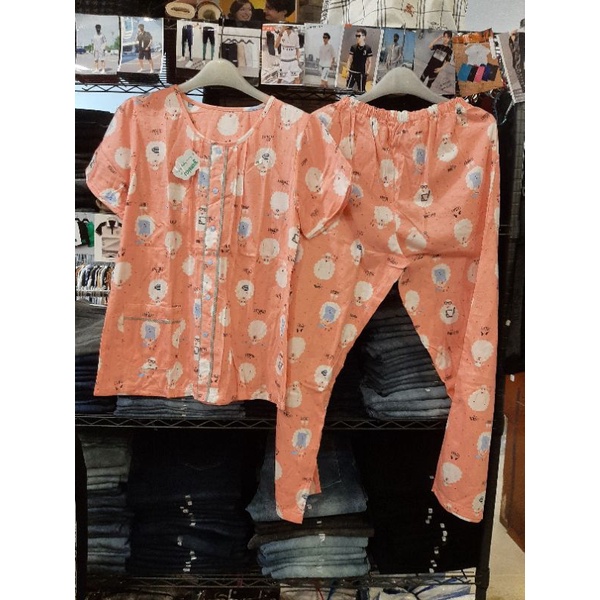 baju tidur all size yumico lengan pendek celana panjang