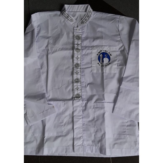 Seragam Sekolah AL Azhar koko SMP model bordir depan