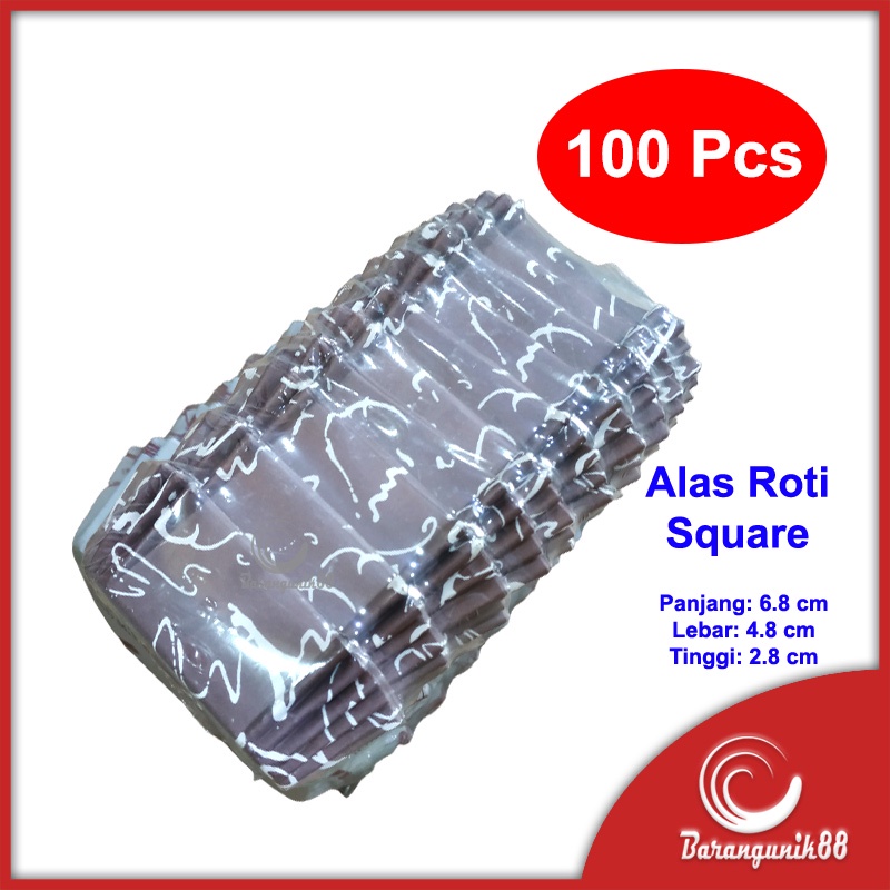 [100 Pcs] Kertas Alas Roti Kue Anti Lengket PET CC Square Kotak