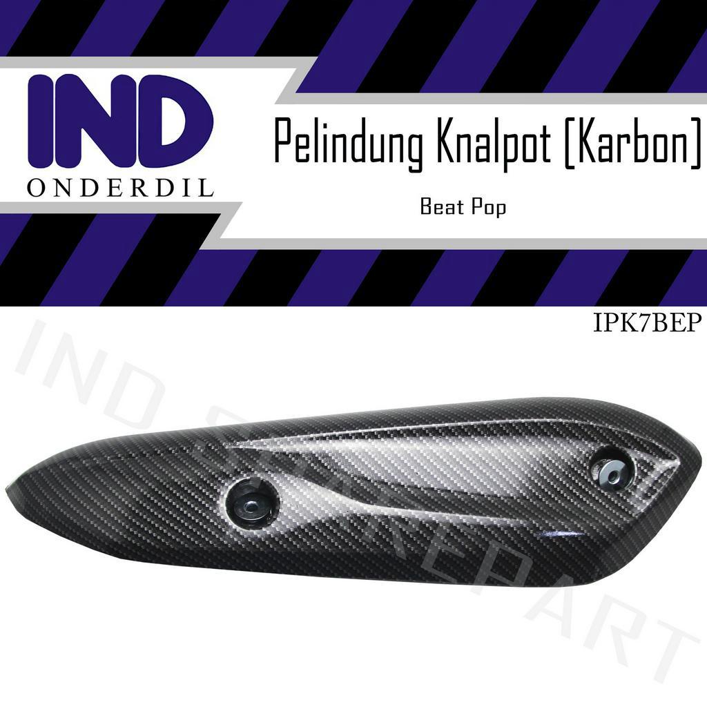 Cover Tutup-Penutup-Tameng Pelindung Knalpot Black Karbon-Carbon 7 Beat Pop FI-F1 eSP