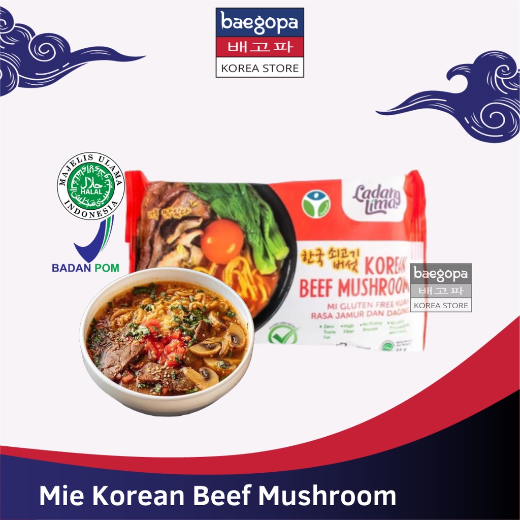 

LADANG LIMA Korea Beef Mushroom 94 g Halal / Mie Gluten Free...